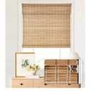 LazBlinds No Tools No Drill Cordless Bamboo Roman Shades, Light Filtering Window Treatment, Roll Up Bamboo Blinds for Windows 25'' W x 64'' H, Brown