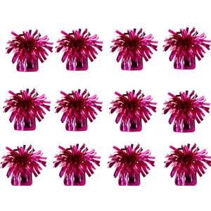 Balloon Weights, 12 Pieces, Aluminum Foil, Rose Red, Suitable for Birthday Parties, Gatherings, Weddings, Dinners and Other Occasions, Weight 0.36lb(Rose Red 12pcs)