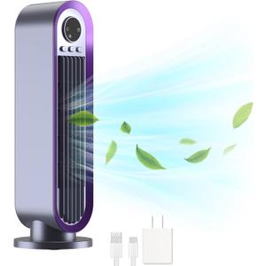 Misby Desk Fans Small Quiet for Saving Space, 13 Inch Office Fan with 3-Speed Adjustment, 90 Oscillation Bladeless Table Fan, Small Desktop Fan for Bedroom, Office, Living Room (Grey)