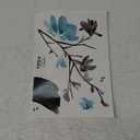 decalmile Watercolor Blue Flower Wall Decals Blossom Bird Tree Branch Wall Stickers Living Room Sofa TV Background Wall Decor