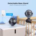 Portable Stroller Mini Fan - Flexible 3-Speed Personal Fan Clip on for Bed Sleep, Rechargeable Battery Treadmill Accessories Cooler, Newborn Summer Baby Essentials for Car Seat, Bike, Crib