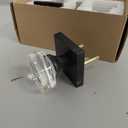 Coolnews Matte Black Door Knob Glass Door Knobs Interior Privacy Door Knobs with Lock for Bathroom and Bedroom Vintage Crystal Door Knobs