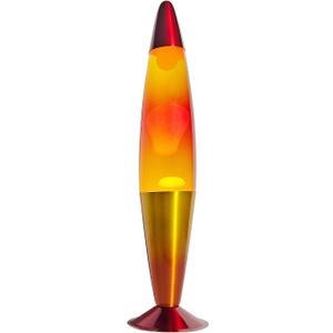 16 Inch Rainbow Motion Lamp with 2 Bulbs, Sunset Sunrise Lamp, Night Light Mood Lighting for Adults, Home Room Office Decor, Present for Birthday Anniversary, Yellow Orange Red (White Wax Clear Liquid/Yellow,Orange,Red)