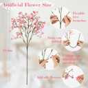 N&T NIETING 12Pcs Babys Breath Artificial Flowers,Real Touch Fake Cherry Blossom Pink Flowers Faux Flowers Bouquets for Vase Home Office Wedding Spring Indoor Outdoor Centerpiece Table Decorations