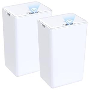 jinligogo 2Pack Bathroom Small Trash Can with Lid, 4 Gallon Touchless Automatic Garbage Can Slim Waterproof Motion Sensor Smart Trash Bin for Bedroom, Office, Living Room-White