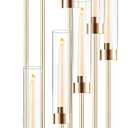Tall Floor Candle Holder Set, 8-arm Metal Floor Candelabra Candle Holders, Large Gold Wedding Centerpiece, 45.3'' H Candlestick Stand with Acrylic Shade for LED Candles for Party Wedding Home Decor