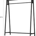 HOMEKAYT Black Metal Clothing Rack, Modern Garment Rack, Heavy Duty Display Rack for Home and Clothing Store, 47''L-Black