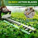 24 Inch Cordless Hedge Trimmer with Battery, 20V Electric Hedge Trimmer