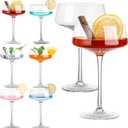 Crystal Martini Glasses Set of 6, 11 oz Coupe Glasses, Classic Cocktail Glasses, Elegant Hand Blown Crystal Manhattan Goblet for Bar, Martini, Cosmopolitan, Gimlet