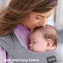 Momcozy Portable Baby Carrier Compact & Lightweight, Adjustable for Travel, Fold & Go Convenient Storage Hip Pouch, Wide Shoulder Straps, Soft Skin-Friendly Fabric, for Babies 1235 lbs (Grey)