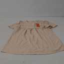 Womens Summer Tops Crewneck Short Sleeve Shirts Casual Chiffon Blouses Flowy Lace Hem Boho Clothing Trendy 2025 (Medium, Apricot)
