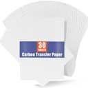PSLER 30PCS White Carbon Transfer Paper for Wood Burning Craft, Paper, Canvas and Other Art Craft Surfaces A4 Size 8.27 X 11.81 Inch