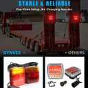 Magnetic LED Trailer Towing Light Kit, 24ft Cable with 7 PIN Plug, [4 Excellent Lighting Modes] LED Trailer Lights, IP67 Waterproof Tail Tow Lights Kit for US RV, Camper, Boat, Caravan