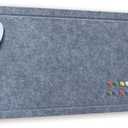 Feltor Felt Bulletin Board, 47"x23" Vision Board Contains 20 Push Pins (Random Color) ,  Gray
