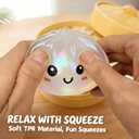 Glitter White Dumpling Squishies with Box, New Mystery Squishys Dumplings Stress Relief Balls Fidget Sensory Toy,Bao Bun with Food Steamer Stretchy Desk Squeeze Toys