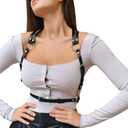 Punk Belt Black Pu Leather Harness Belt for Women Goth Body Adjustable Waist Belts