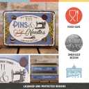 Nostalgic-Art Retro storage tin box flat, 84.5 oz, Pins & Needles Sewing Box  Gift idea for your home, metal can with lid, vintage design