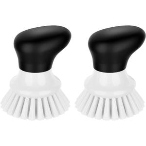 MR.SIGA Dish Scrub Brush, Palm Brush Dish Scrubber with Ergonomic Grip, Kitchen Brushes for Dishes, White, Pack of 2