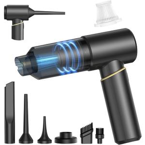 BSRCO Car Vacuum Portable Cordless 30Min Runtime, 15KPa Suction Handheld Vacuum Cordless 4-in-1, 1.25Lbs Lightweight, 75dB Quiet, USB-C Fast Charging, Washable HEPA Filter for Car, Home & Pet Hair