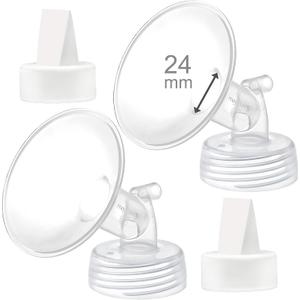 Maymom Compatible 24mm Flange & Duckbill Valve for Spectra S1 Spectra S2 Breastpump Not Original Spectra S2 Accessories Not Original Spectra Pump Parts Replace Spectra Duckbill, Replace Spectra Flange