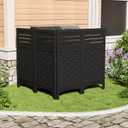 ZZM Black Privacy Fence Panels Outdoor Decorative Air Conditioner Fences Screen Trash Can Pool Equipment Hide Fence for Deck Balcony (4 Panels)