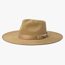 FLUFFY SENSE. Unisex Wide Brim Sun Hat Straw Panama Rancher Fedora Hat for Men Beach Hat for Women Large, Brown 