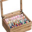 Bracelet Storage Box Holds Up to 150 Bangles, Bracelet Organizer with Clear Lid & Rods, Jewelry Display Case for Multiple Sizes, Dust-Proof Design