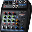 DJ Audio Mixer, DJ Mixers 4 Channel Sound Board with Bluetooth, NEW BAXS Sound Mixer Board XLR/1/4" Interface, USB/MP3 Computer Input 48V Phantom Power Stereo DJ Studio Streaming KTV Stage