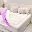 BDEUS Dual Layer 5 Inch Memory Foam Mattress Topper California King Size, 2 Inch Gel Memory Foam Plus 3 Inch 1450 GSM Down Alternative Quilted Pillow Top Mattress Pad Cover,White