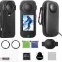 JasonMighty for Insta 360 X4 AIR Accessories Kit Include Camera Case/Silicone Cover/Lens Guards/Screen Tempered Glass/Action Camera Protection Parts for X4 AIR