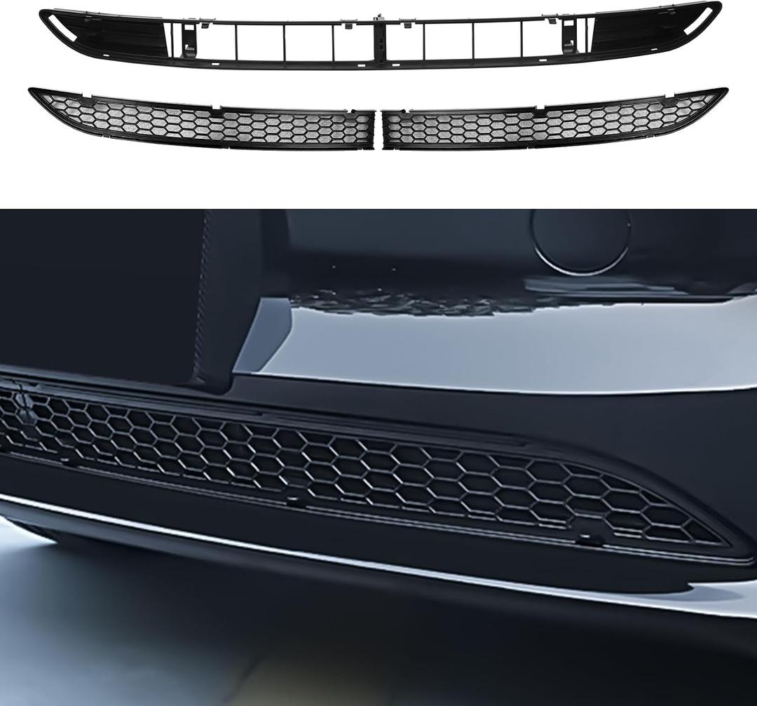 PSLER Front Bumper Grill Mesh - Fit for 2024 2025 Model 3 Highland Front Bumper Lower Grille Front Mesh Grille Lower Bumper Grill Cover for Model 3 Refresh Accessories 2024 2025