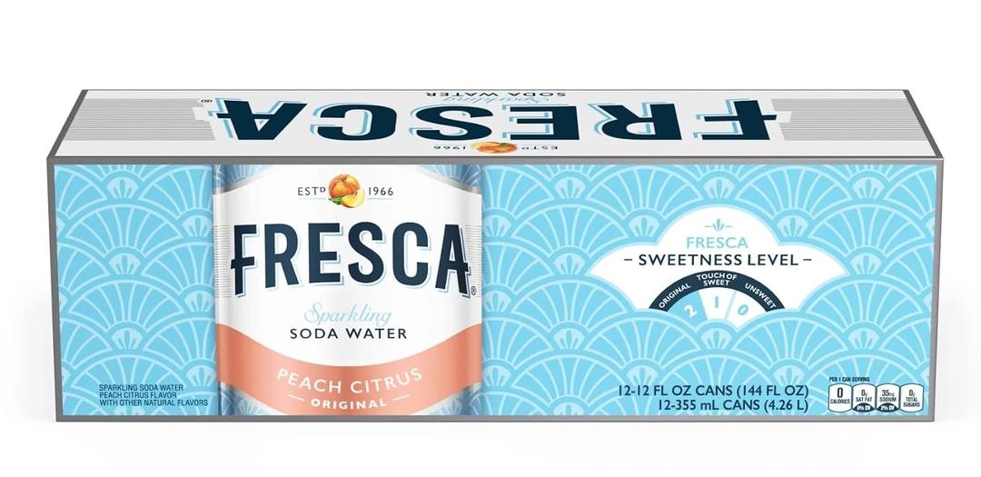 Fresca Peach Citrus Soda 12oz Cans (Pack of 12) (EXP 10/15/26)