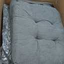 Juexica 4 Set Outdoor Patio Chair Cushions Corduroy Seat High Back Tufted Pillow Replacement Rocking Patio Chair Pads for Outdoor Indoor Home Office(Dark Gray)