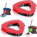 Funtin 2-Pack Mop Scrub Brush Head Compatible with Ocedar EasyWring 1-Tank Spin System, Shower Floor Scrubber for Bathroom Kitchen, Not Fit RinseClean