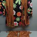 60s 70s Outfits for Women Hippie Costume Set Disco Dress Peace Sign Earring Necklace Headband Sunglass, 2XL