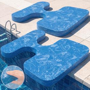 2 Pcs Extra Thick Saddle Float Strong Foam Support Saddle Seat Float Water Solid Swimming Pool Chair Swirl Pattern for Lake Beach River Boat Parks 23.5 x 21 x 2inch