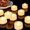 Amagic 24 Pack Battery Operated Tea Lights Candles, Fake Tealights Candles, Flameless LED Tea Lights for Halloween, Wedding, Votive, Festival, Table Decor(24 Pack, Warm White) (24 Pcs)