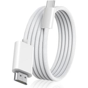 Apple USB-C to HDMI Cable 4K@60Hz for iPhone 15 16 17 to TV, MFi Certified Nylon Braided High-Speed Type-C to HDMI 2.1 Cord [Thunderbolt 5/4/3 Compatible] for MacBook, iPad Pro, iMac, Galaxy S25/S24