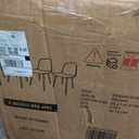 LUFTUT Dining Chairs Set of 4, Modern Kitchen & Dining Room Side Chairs, Brown Suede Comfy Seat, Sturdy Black Metal Legs, Armless Accent Chairs