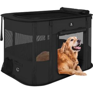 X-ZONE PET Dog Playpen, Puppy Cat Play Pen Portable Foldable Indoor/Outdoor Tent Crate Cage, Portable Pet Crate Large Size Black 45"