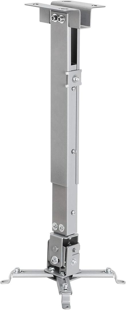 Cmple - Universal Adjustable Projector Ceiling Mount, Projector Bracket with Extendable Length for LCD/DLP Projectors - Max 44lbs (Silver) (Long - 12.5Inch)