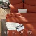 CozyLux Queen Comforter Set Terracotta, 7 Pieces Bed in a Bag, Burnt Orange Fall Comforters Queen Size, All Season Bedding Sets with Stitch Quilted Comforter, Flat Sheet, Fitted Sheet, Pillowcases