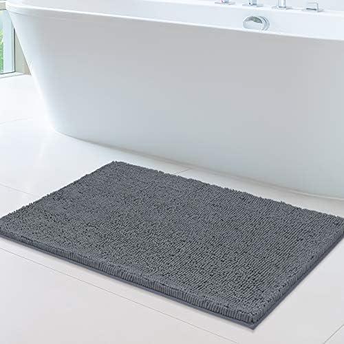 Mayshine Non-slip Bathroom Rug Safety Shower Mat Machine-washable Bath Carpet with Water Absorbent Soft Microfibers of - Dark Gray（24×39 inches）