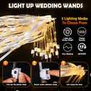 48 Pcs Light Up Wedding Wands Bulk with Ribbons & Bells, Romantic Fairy Light Wands with 3 Colorful Flashing Modes for Wedding Send Off, Bride Groom Exit, Party, Graduation, Concert