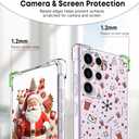 Clear for Samsung Galaxy S23 Ultra Christmas Case,Crystal Soft TPU Anti-Drop Shockproof Protective Cover/Love Heart Happy New Year Phone Case for Samsung Galaxy S23 Ultra Women (hearts and stars)