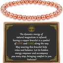 Copper Bracelet for Women and Men, 6MM Copper Jewelry as Valentines Gifts, Dainty Cooper Bracelets Pulsera De Cobre para Mujer as Parents Gifts Anniversary Jewelry for Her Him