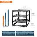 Tecmojo 12U Open Frame Network Rack for IT & AV Gear, AV Rack Floor Standing or Wall Mounted,with 2 PCS 1U Rack Shelves & Mounting Hardware,Network Rack for 19" Networking,Audio and Video Device