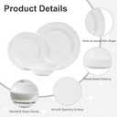 White Pearl Melamine Dinnerware Set, 12-Piece Plastic Dinner Dishes Set, Service for 4 Unbreakable Kitchen Plates and Bowls Set