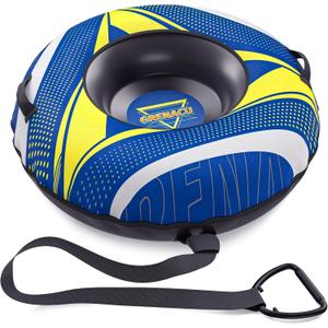 Inflatable Snow Tube Sled - 48'' Snow Tubes for Sledding Heavy Duty with Premium Canvas Covers for Adults Fun Snow Toys Winter Outdoor Toys for Boys Girls Ideal Christmas Birthday Gift