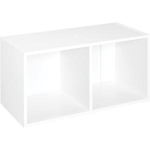 ClosetMaid Cubeicals 2 Cube Storage Shelf Organizer Bookshelf, Stackable or Hanging Wall Mount, Easy Assembly, White Wood Finish